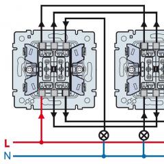 How to connect a pass-through switch: connection diagrams