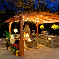 A summer resident's dream: a gazebo with barbecue