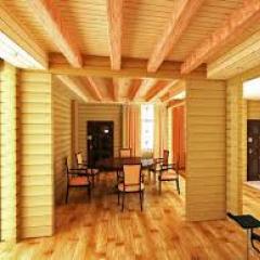 Interior decoration of a house made of laminated veneer lumber