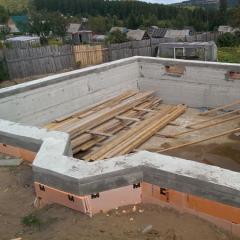 Construction of a basement with a strip foundation