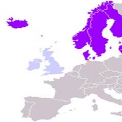 Sowing countries of Europe.  Countries of Northern Europe.  Geographical position.  Materials on the Internet